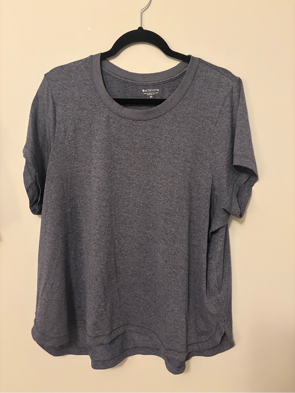 Athleta Women’s Heather Gray-Blue Short Sleeve Performance Tee